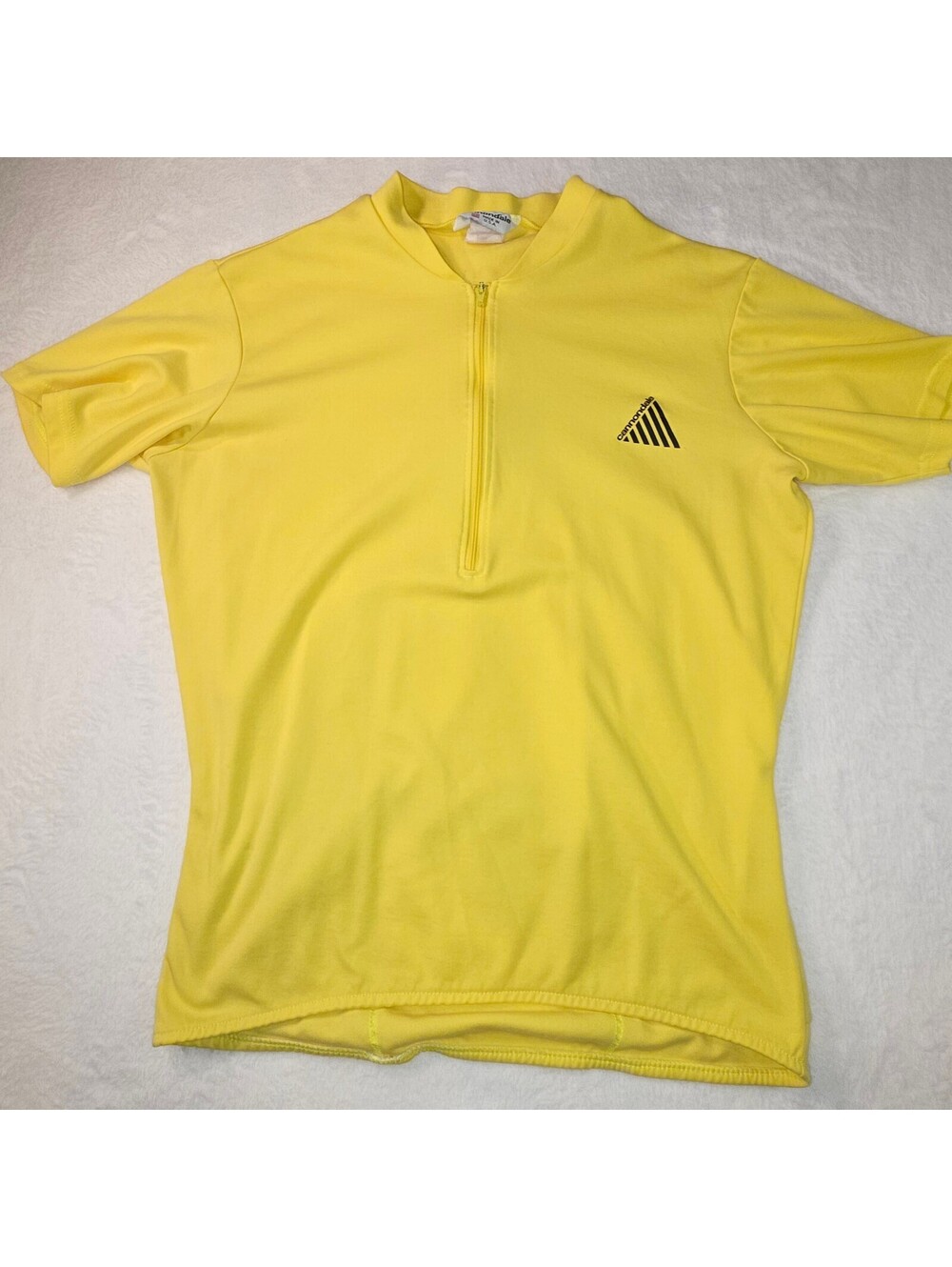 Vtg 80s 90s Cannondale Cycling Jersey Mens Yellow 1/4 Zip